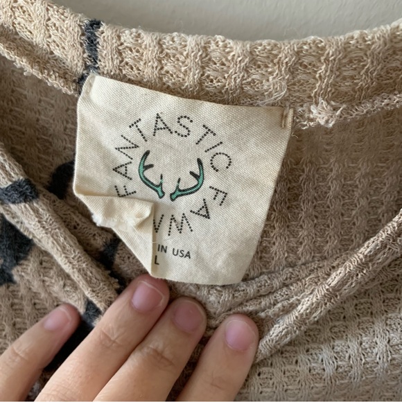 FANTASTIC FAWN | tie dye waffle knit top - Picture 5 of 5